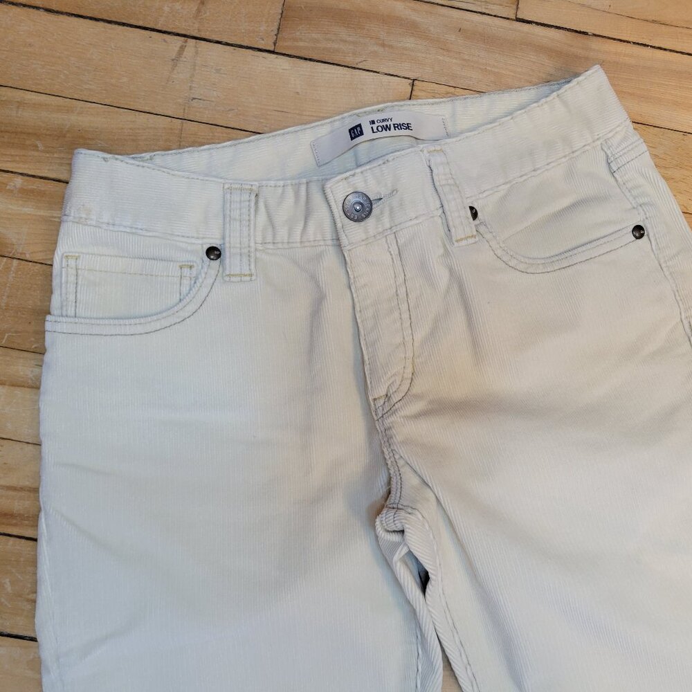 GAP Off White Cream Corduroy‎ Pants Size 8 Cotton Stretch Casual Trousers